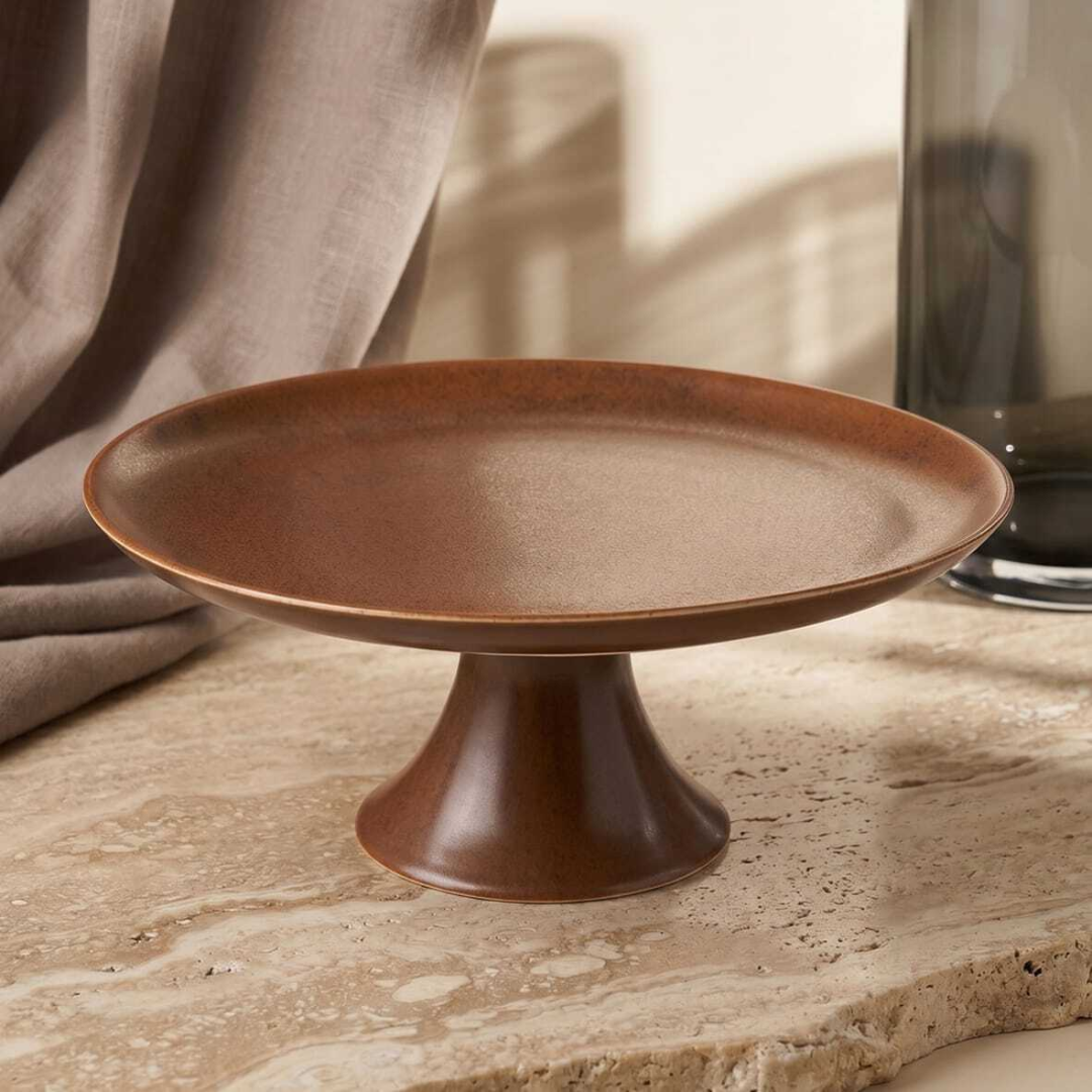 شیرینی خوری پایه دار کرایس قهوه ای پوینت کالر