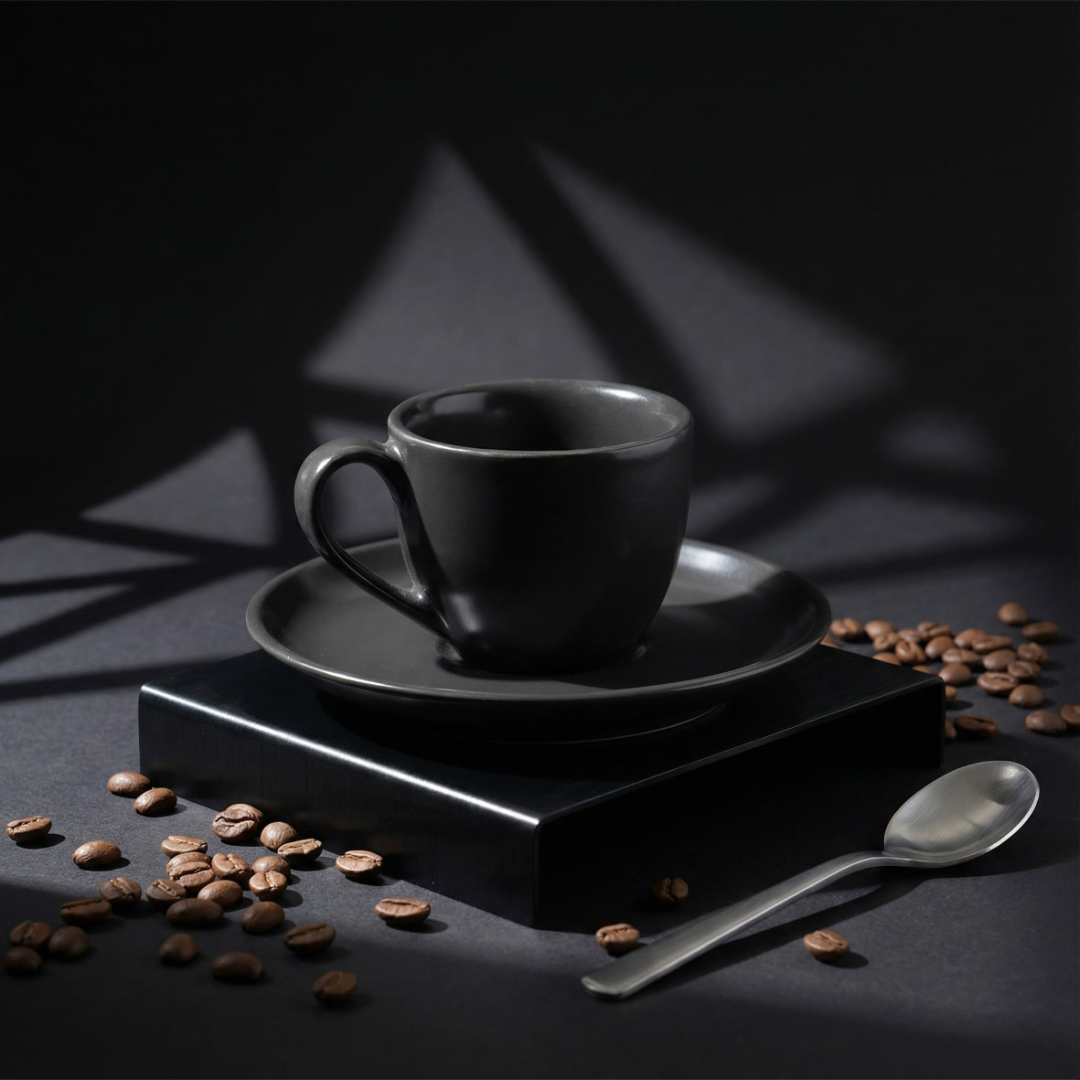 سرویس چینی قهوه خوری 4 پارچه مشکی