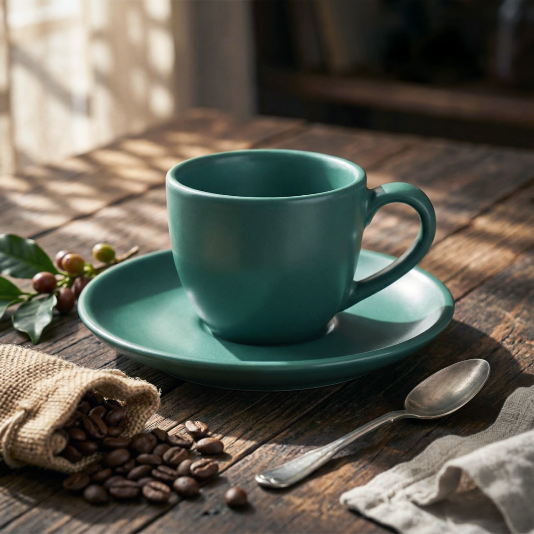 سرویس چینی قهوه خوری 4 پارچه یشمی مات