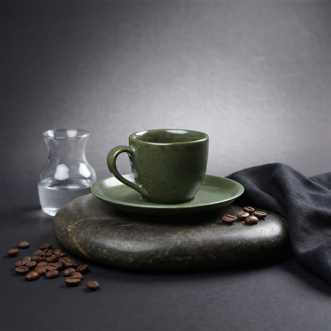 سرویس چینی قهوه خوری 12 پارچه یشمی پوینت کالر